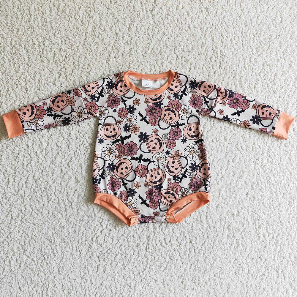 Halloween Boutique Infant Baby Romper Girls Pumpkin Jumpsuit LR0159
