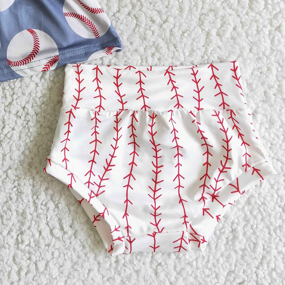 Baby Girls Bummies Set Baseball Kids Clothes Girls Bummies Short Outfits GBO0005 3.8