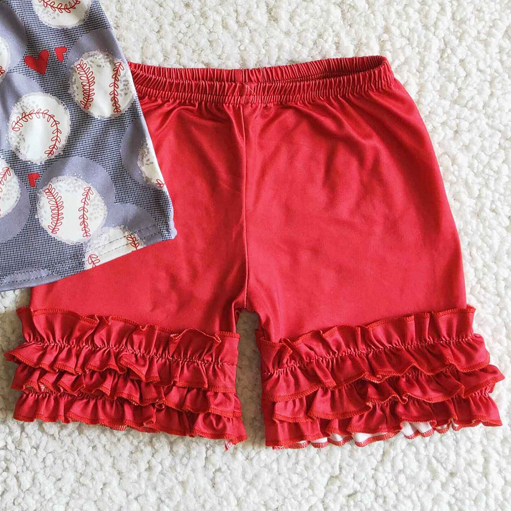 Kids Clothes Girls Summer Set Baseball Baby Girls Clothes Outfits A10-5-1 3.19