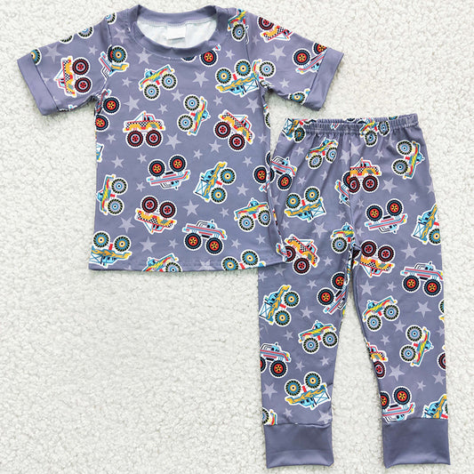 Boutique Boys Pajamas Construction Vehicle Print Kids Sleepwear Set BSPO0039