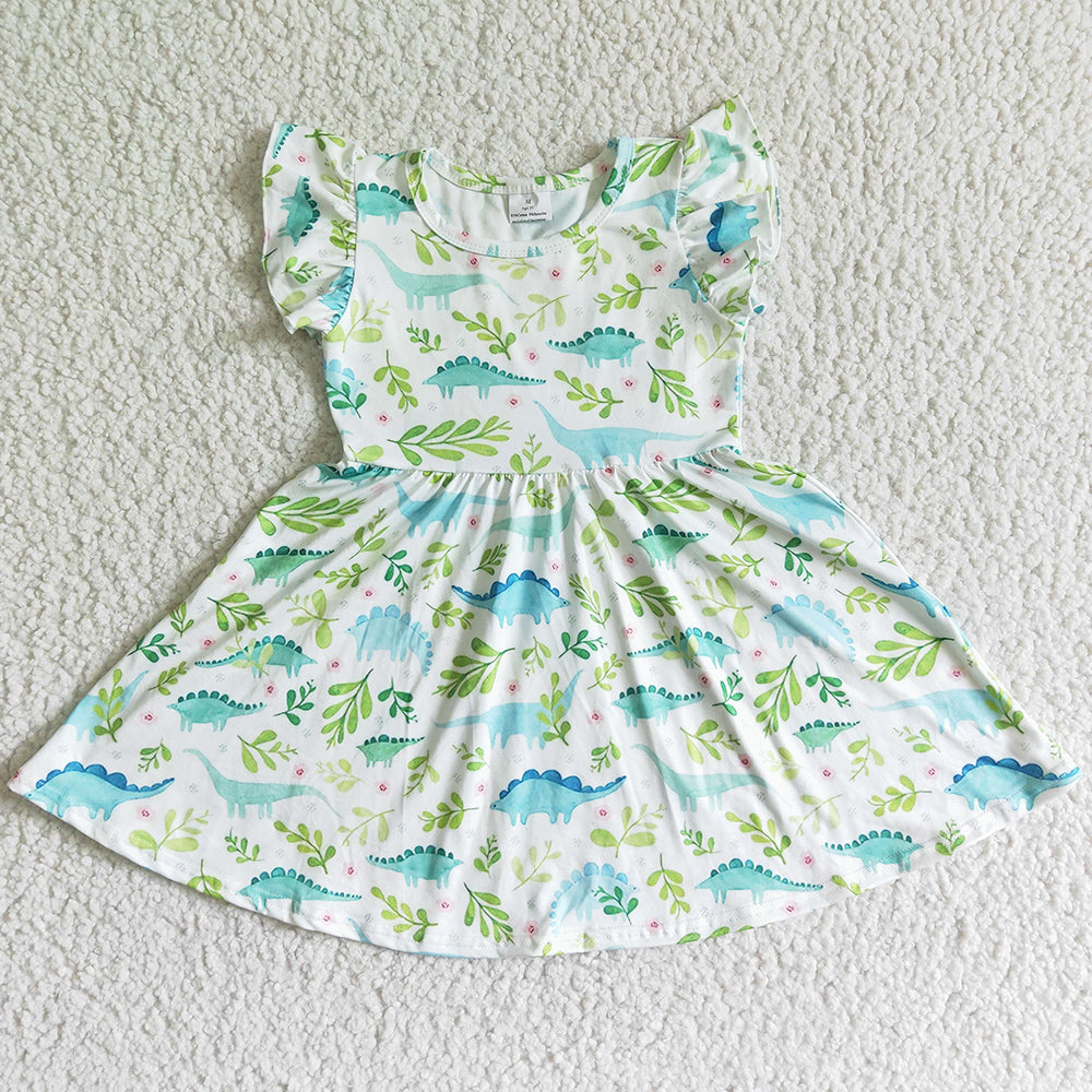 Cute Baby Girls Dress Summer Girls Boutique Dresses Dinosaur Toddler Girls Dress A0-9