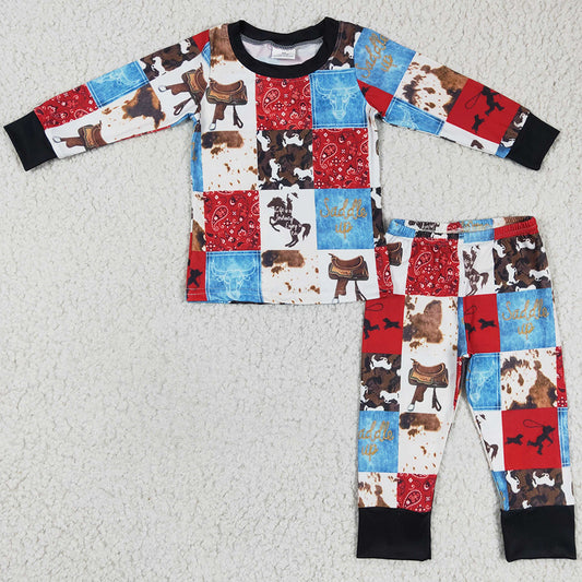 New Fashion Baby Boys Pajamas Sleepwear Western Style Girls Nightwear BLP0136 GLP0339 9.5