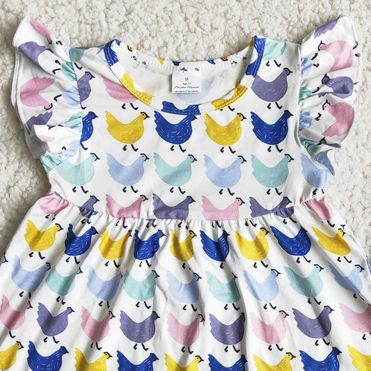 Kid Baby Girls Ruffles Tops Short Sleeve Shorts Chicken Summer Outfits Set A10-11 4.18