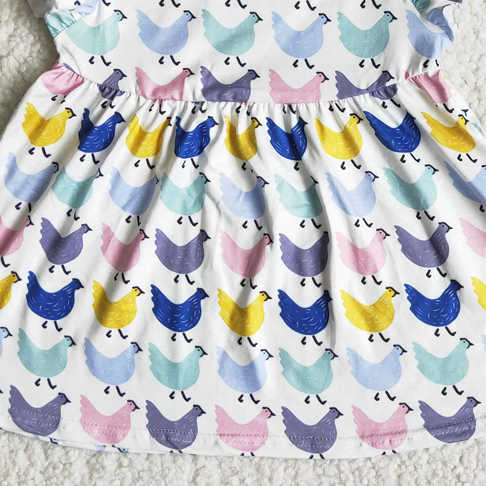 Kid Baby Girls Ruffles Tops Short Sleeve Shorts Chicken Summer Outfits Set A10-11 4.18