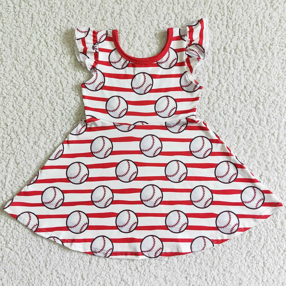 Baseball Baby Girls Dress Summer Cute Girls Dress Toddler Girls Clothes Dresses GSD0083