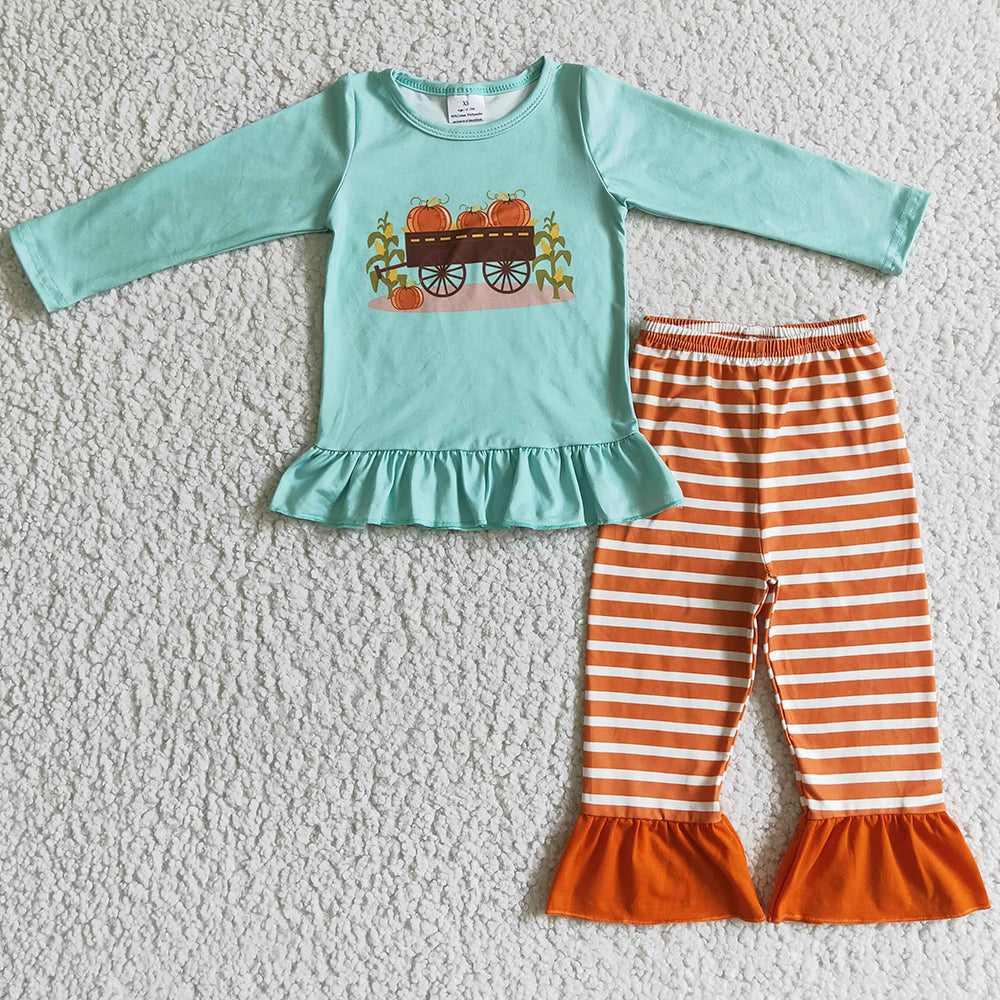 Pumpkin Print Boys Long Sleeve T-shirt Kids Clothing GLP0069 LR0046 BT0030