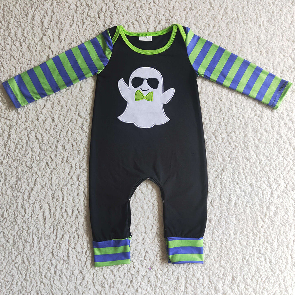 Ghost Embroidery Boutique Infant Girls Romper Halloween Kids Clothing LR0133