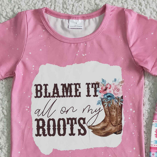 Fashion Baby Girl Clothes Set Short Sleev T-shirt Bell Bottom Boutique Outfits GSPO0054