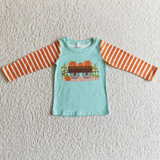 Pumpkin Print Boys Long Sleeve T-shirt Kids Clothing GLP0069 LR0046 BT0030