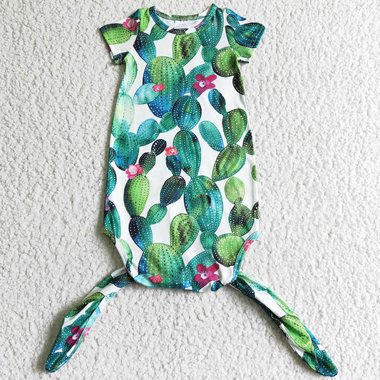Boutique Baby Kids Newborn Gown Cactus Infant Toddler Baby Girls Romper Gown Newborn Night Gown NB0007 3.8