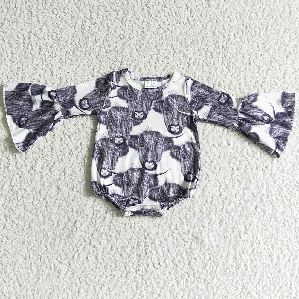 Cute Infant Baby Rompers Cow Print Boutique Girls Romper LR0017 10.3