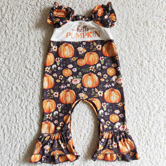 Cute Infant Baby Romper Halloween Pumpkin Print Toddlers Girls Rompers SR0093