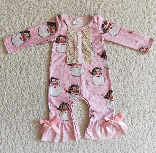 Pink Cute Baby Girls Christmas Clothing Santa Claus Boutique Toddler Girls Clothes Set 6 C9-23