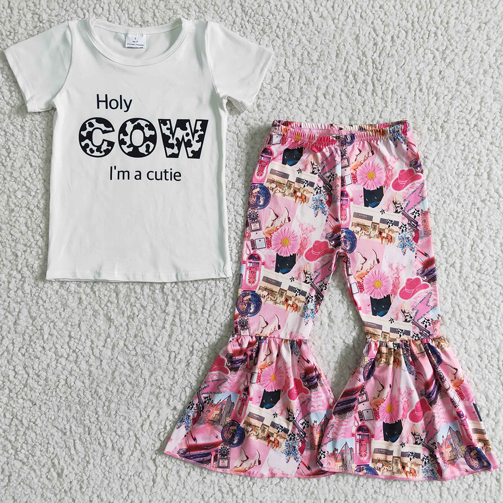 Western Style Baby Girl Clothes Boutique Bell Bottom Outfits GSPO0033