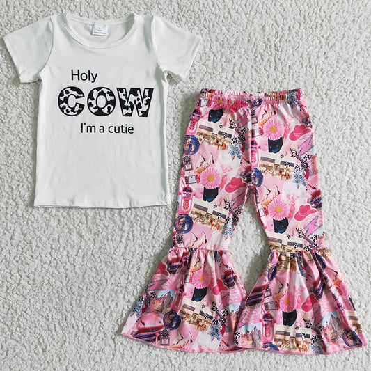 Western Style Baby Girl Clothes Boutique Bell Bottom Outfits GSPO0033