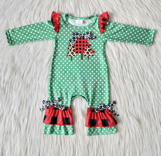 Boutique Baby Girls Clothes Set Christmas Tree Print Cute Toddler Girls Clothes Romper 6 B8-17 11.6