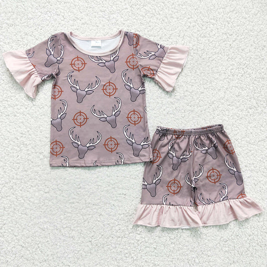 Boutique Baby Girls Pajamas Cow Print Short Sleeve Shorts Girls Sleepwear Set GSSO0138 BSSO0099 4.1