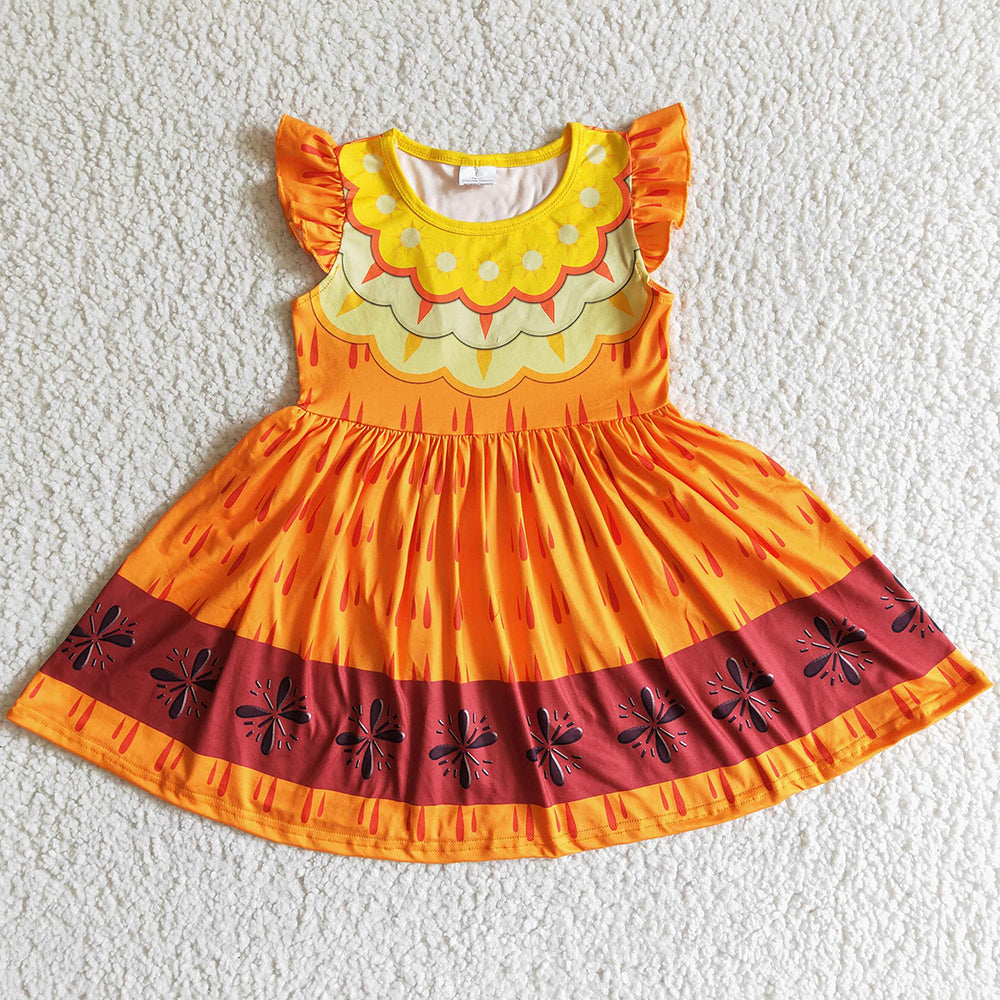 Fashion Baby Girls Dresses Short Sleeve Boutique Girls Dress Girls Twirl Dress GSD0006