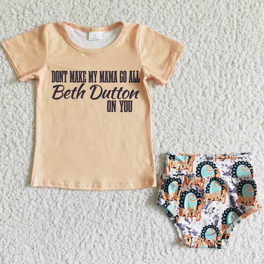 Western Style Baby Girls Clothes Bummies Set Summer Kids Clothes Girls Bummies Outfits GBO0006
