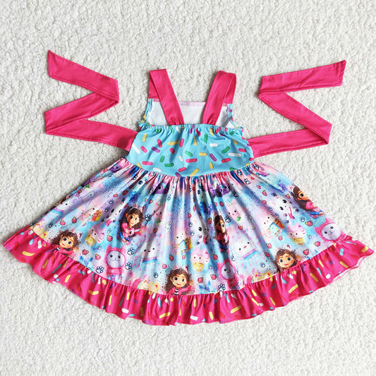 Boutique Kids Clothes Girls Dresses Cute Baby Girls Twirl Dresses E14-2 3.11