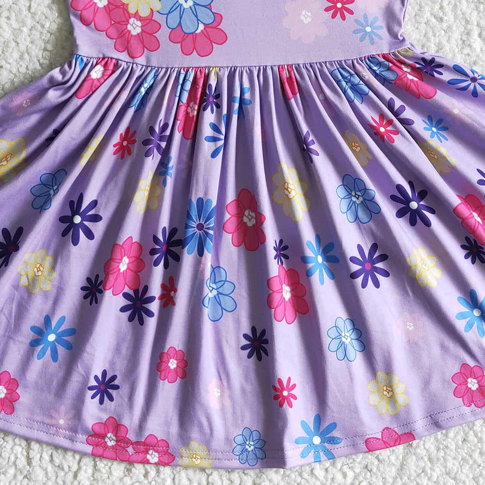 Fashion Kids Clothes Girls Dresses Short Sleeve Twirl Dress GSD0003