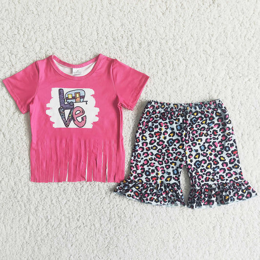 New Fashion Kids Clothes Girls Summer Outfits Love Boutique Toddler Girl Clothing Baby Set D12-30
