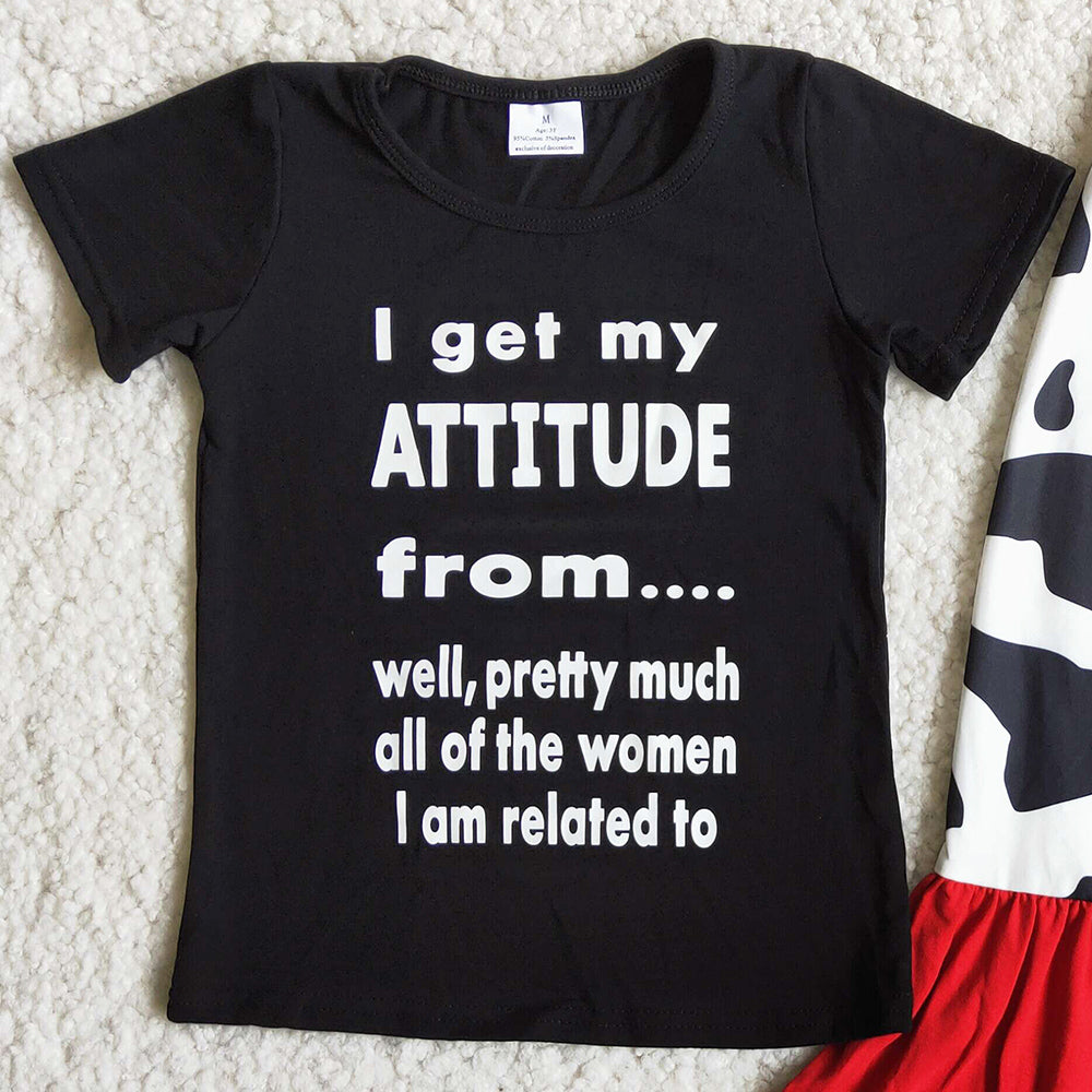 Baby Girl Clothes Cow Boutique Kids Clothes Girls Short Sleeve Bell Bottom Outfits D12-20 3.11
