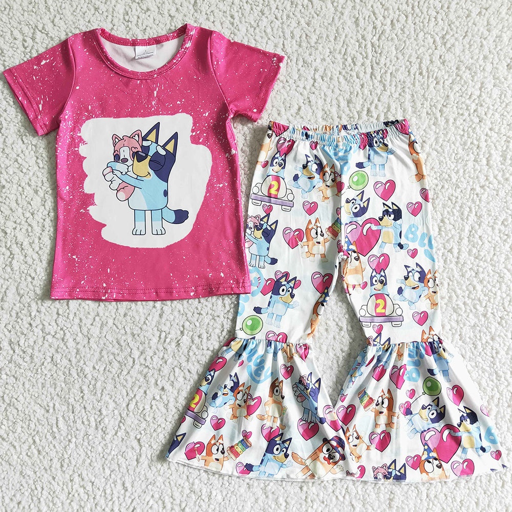 Boutique Baby Girls Clothes Bell Pants Set Cartoon Print Cute Girls Clothing GSPO0066