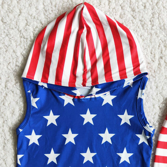 Fashion Kids Clothes Boys Summer Outfits 4th of July Baby Boy Clothes Hoodie Sets Wholesale Children Clothing D13-30