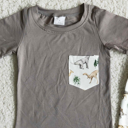 Boutique Baby Boy Clothes Summer Kids Outfits Dinosaur Boys Clothing Sets D11-12