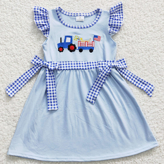 July 4th Boutique Girls Dress Cotton Embroidery Dresses GSD0279