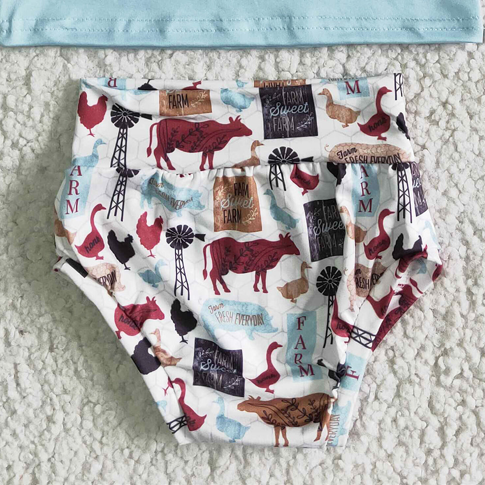 Fashion Infant Toddler Baby Girl Clothes 2pcs Bummie Set Newborn Baby Clothing Bummies Outfits GBO0004