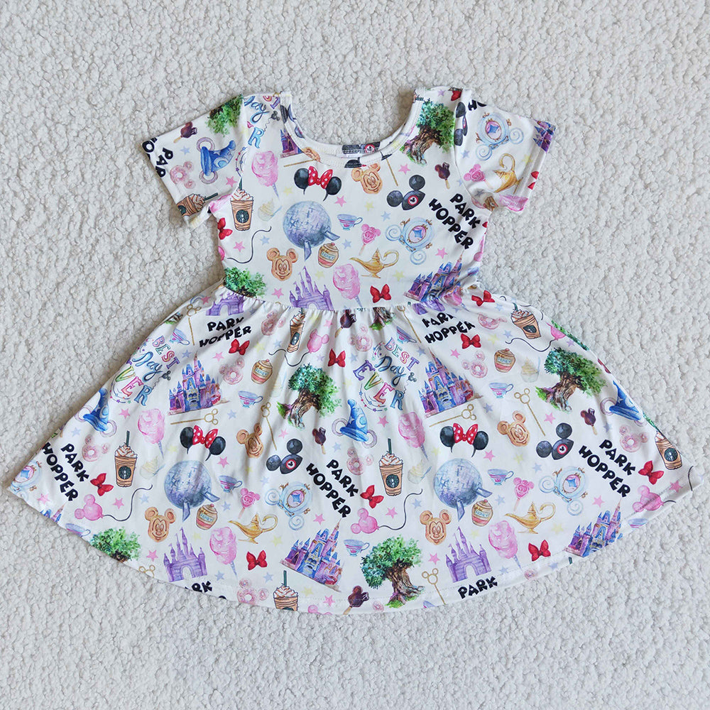 Cute Girl Dress Fashion Toddler Girls Dresses Short Sleeve E11-1