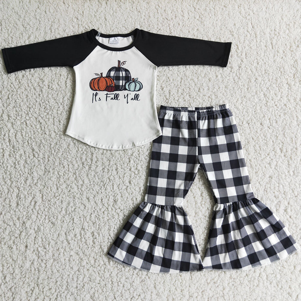 Wholesale Baby Girls Clothes Children Outfits Cute Pumpkin Print Toddler Girls Clothing 6 A9-29