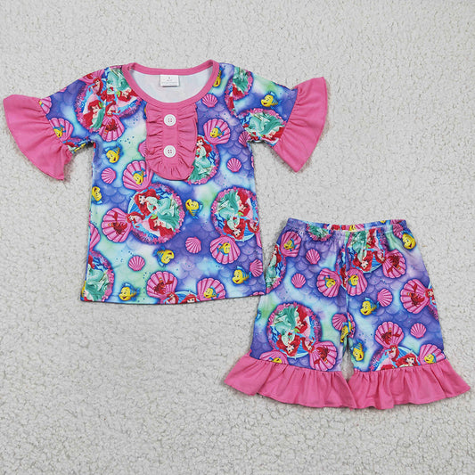 Cute Baby Girls Pajamas Summer Short Sleeve Girls Pajamas Set GSSO0152