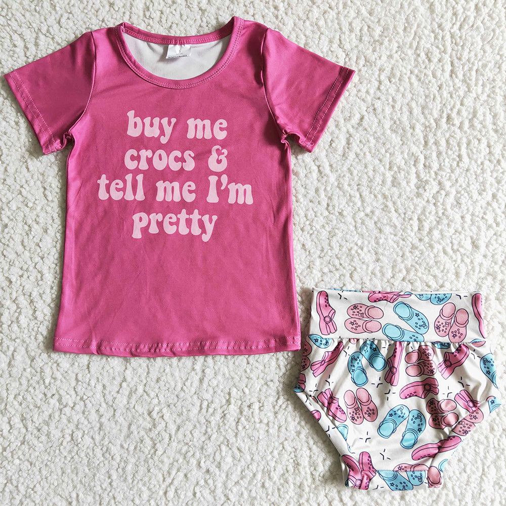Boutique Baby Girls Clothes Bummies Set Short Sleeve Shorts Kids Clothes Girls Outfits GBO0003