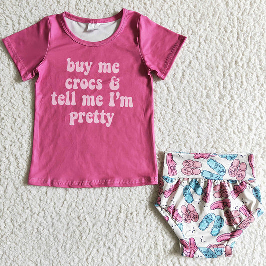 Boutique Baby Girls Clothes Bummies Set Short Sleeve Shorts Kids Clothes Girls Outfits GBO0003