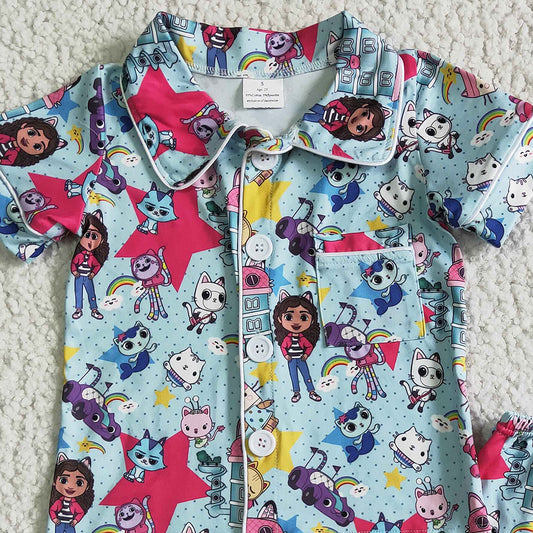 Fashion Kids Designer Clothes Girls Pajamas Boutique Baby Girls Pajamas Sets Short Sleeve Shorts GSSO0014 3.12