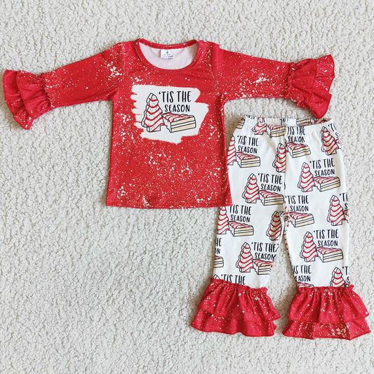 Fashion Girls Clothing Set Christmas Cute Toddler Baby Girls Clothes Long Sleeve Pants Boutique Kids Outfits 6 B13-30 11.19