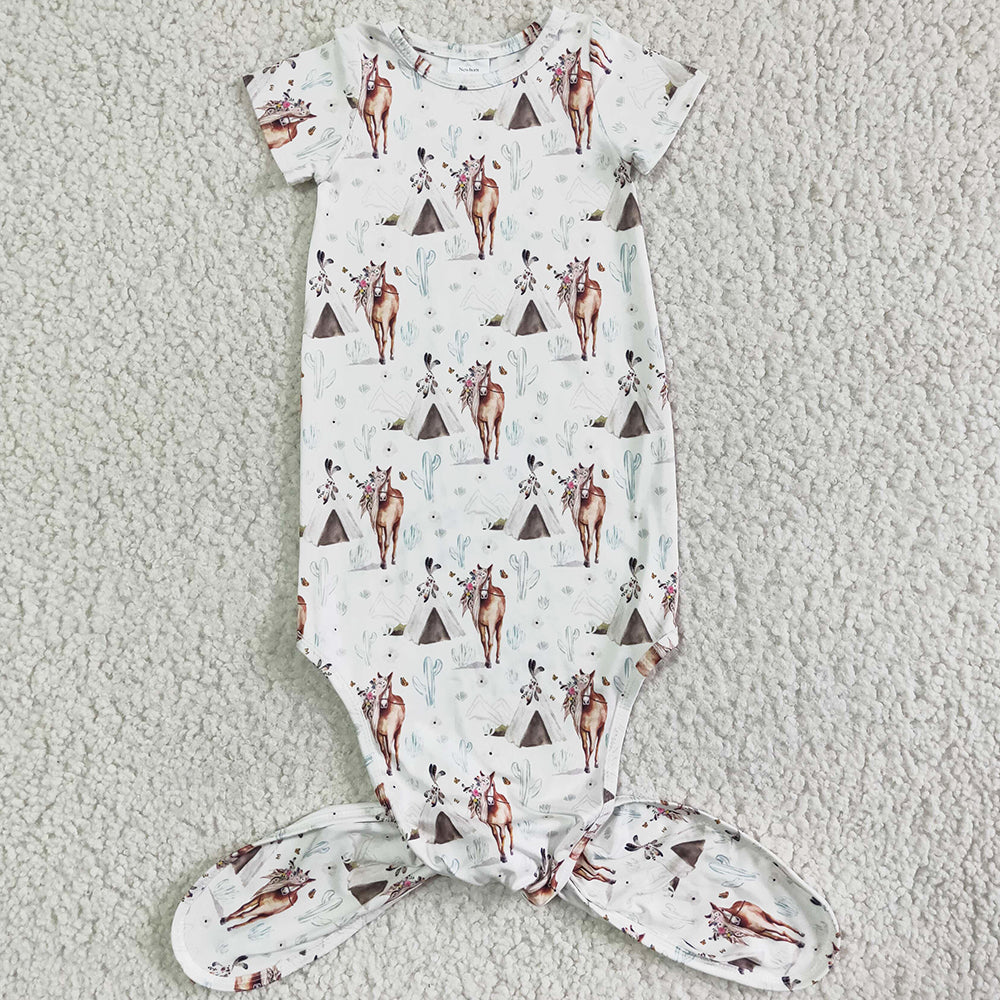 Boutique Newborn Baby Girls Gown Cactus Western Style Infant Newborn Gown Night Gown NB0011 3.12
