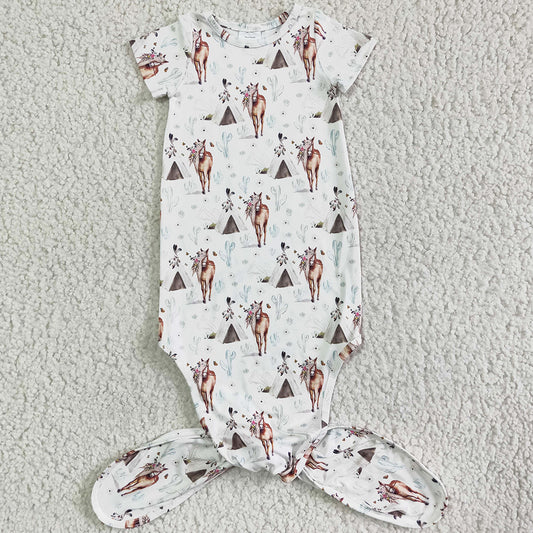 Boutique Newborn Baby Girls Gown Cactus Western Style Infant Newborn Gown Night Gown NB0011 3.12