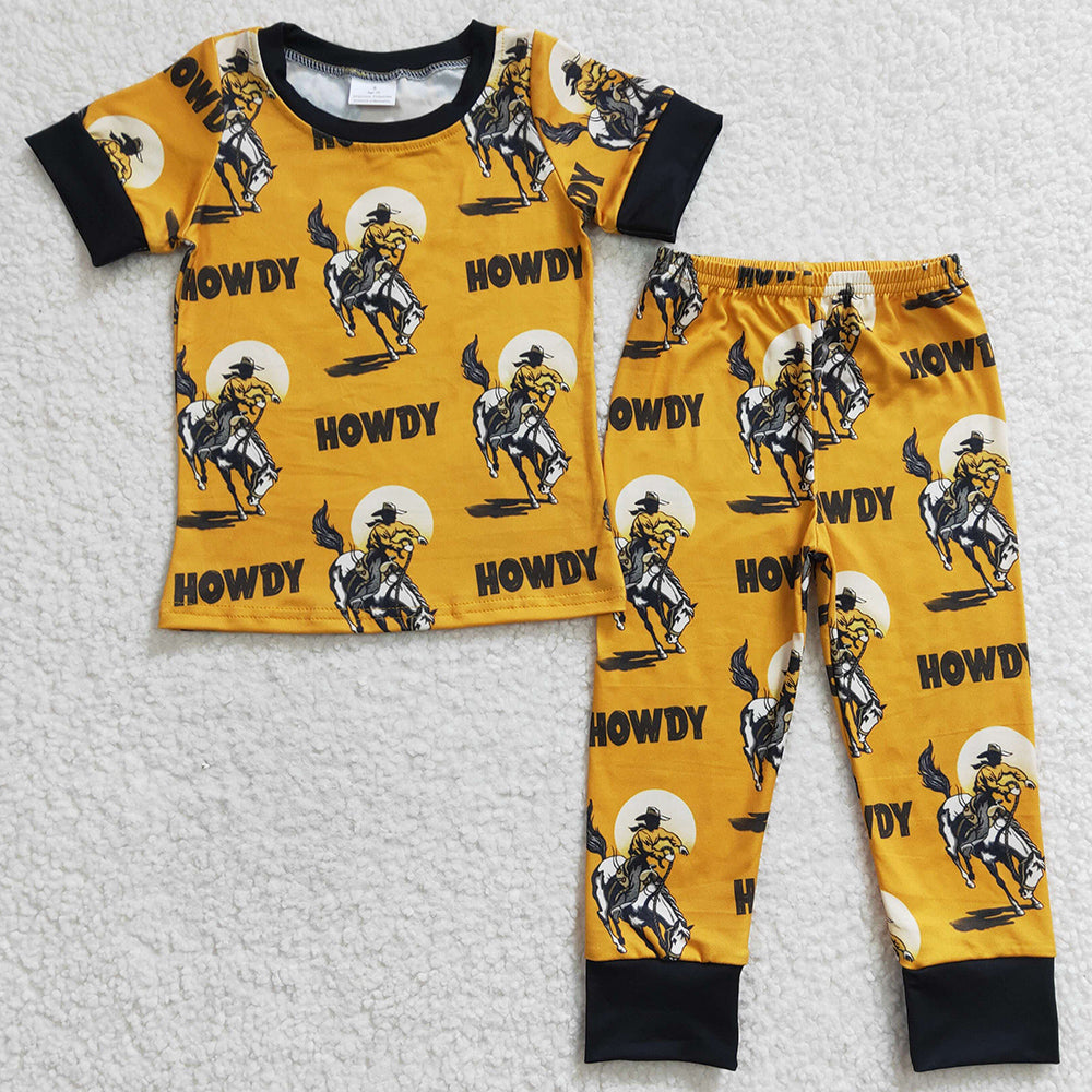 Hot Sale Boys Pajamas Howdy Boutique Baby Boys Sleepwear Set BSPO0053 7.18