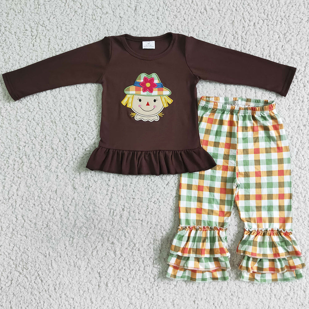 Boutique Boys Clothing Scarecrow Embroidery Children Outfits GLP0058