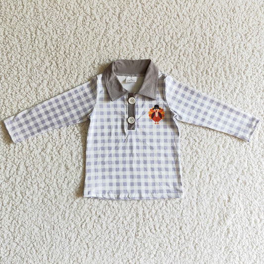 Thanksgiving Baby Boys Clothes Top Turkey Print Boutique Kids Clothes Top BT0038 11.3