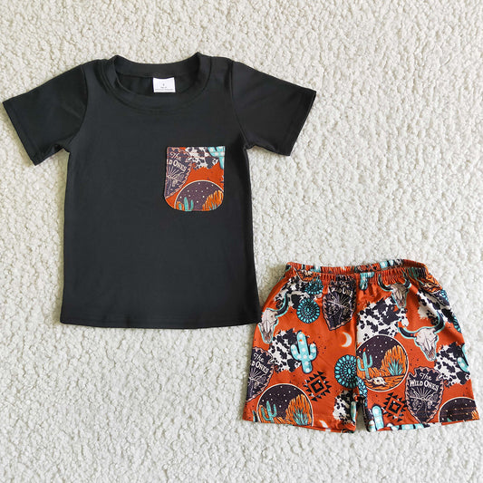Western Style Baby Boy Clothes Boutique Kids Clothing Boys Summer Outfits BSSO0014