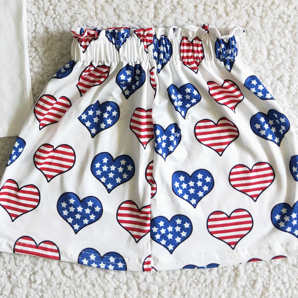 Wholesale Baby Girl Clothes with Dress Set July 4th Independence Day Boutique Girls Clothing Summer Outfits GSSO0051