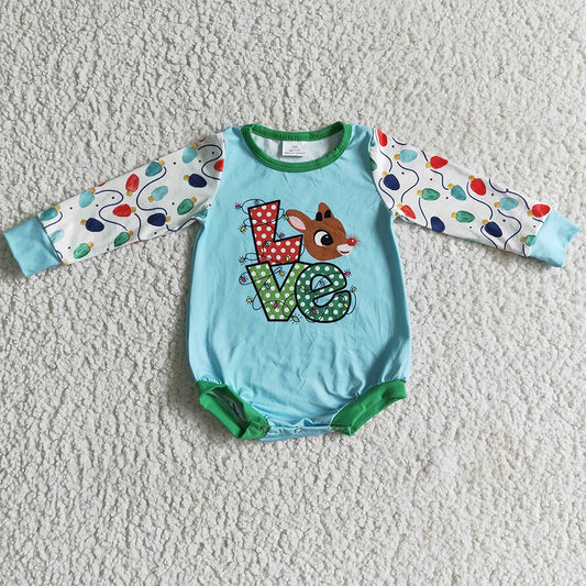 Christmas Boutique Baby Romper Love Deer Cute Infant Girls Rompers LR0156 10.22