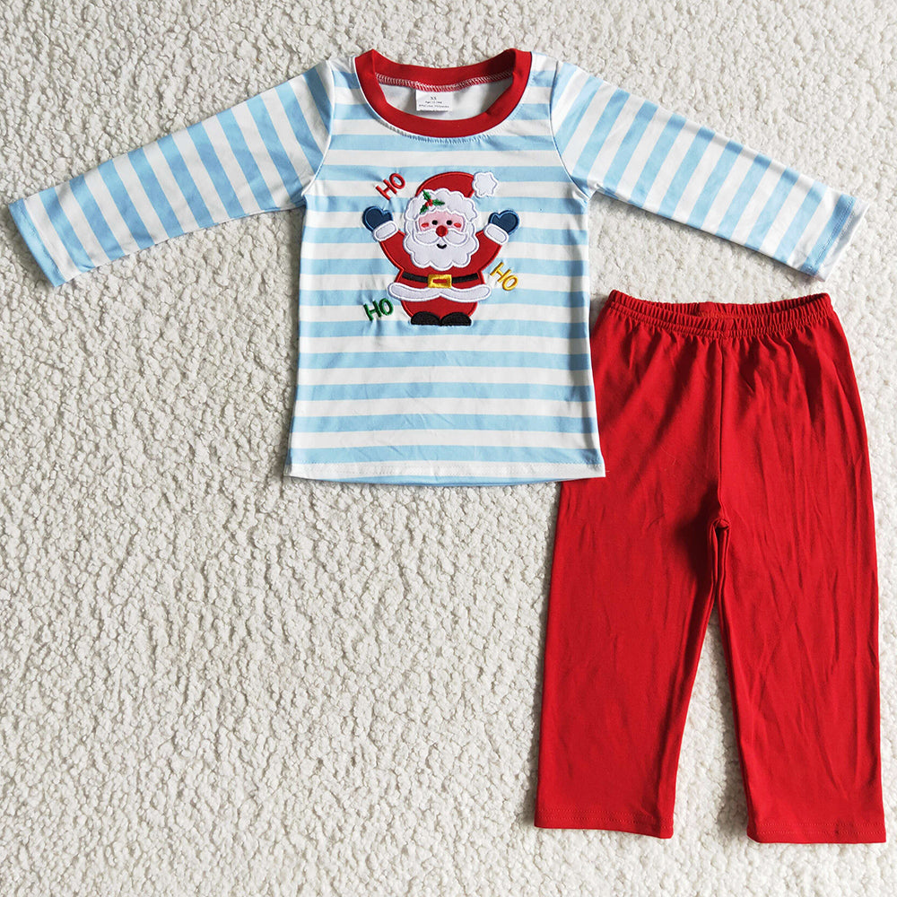 Santa Claus Embroidery Infant Baby Romper Christmas Boutique Girls Clothing LR0120 11.13