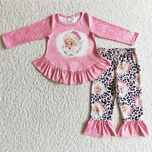 Boutique Girls Clothing Santa Claus Print Cute Girls Christmas Outfits GLP0245
