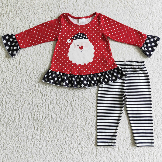 Wholesale Baby Girls Clothes Set Santa Claus Print Boutique Kids Clothes Girls Set GLP0224 10.3
